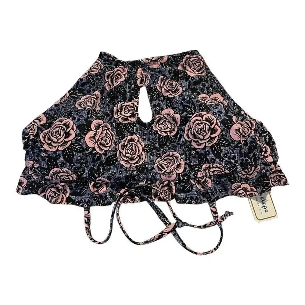 NEW Pink Envelope Women’s XL Blue &‎ Pink Keyhole Halter Bikini Top NWT